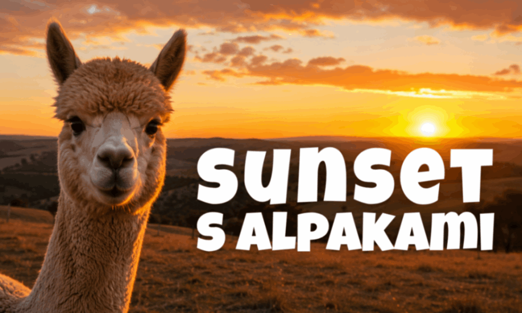 Sunset na farme s alpakami