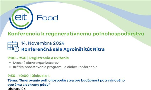 EIT FOOD Konferencia k regeneratívnemu poľnohospodárstvu