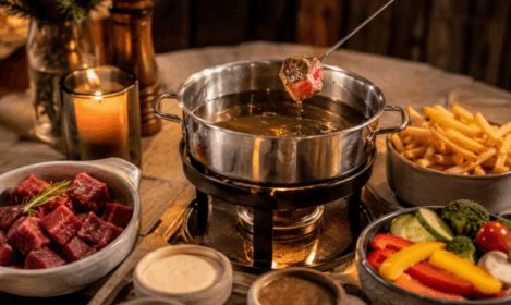 Mäsové fondue v Humno reštaurácií