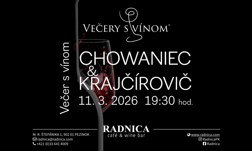 Večer s vínom Chowaniec & Krajčírovič