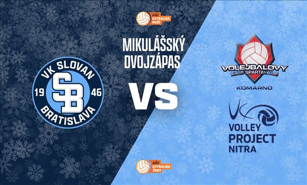 MIKULÁŠSKÝ DVOJZÁPAS: VK SLOVAN Bratislava M vs Rieker UJS Komárno, VK SLOVAN Bratislava Ž vs. Volley Project Nitra