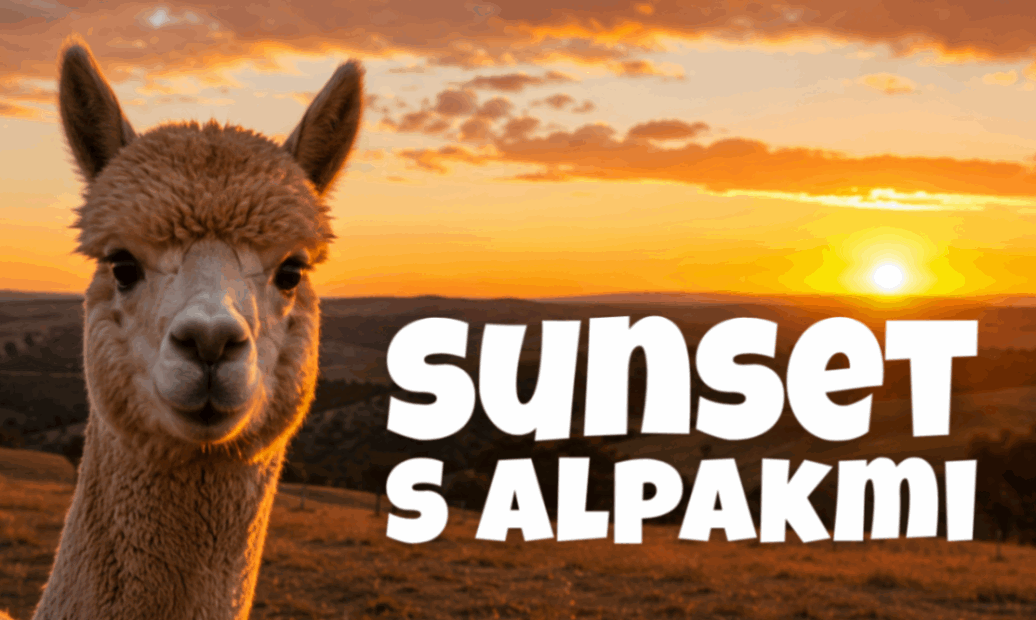 Sunset na farme s alpakami